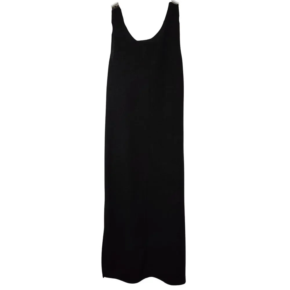 Jessica Howard Women’s Black Sleeveless Maxi Dress Gold Beaded Sequin Top Sz 10 - Picture 2 of 5